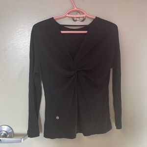 LuLu Lemon Black Workout Open Back Top